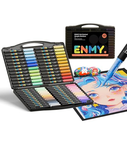 Amazon | ENMY 80色 アクリルペイントマーカー ダイレクト液体ペイント